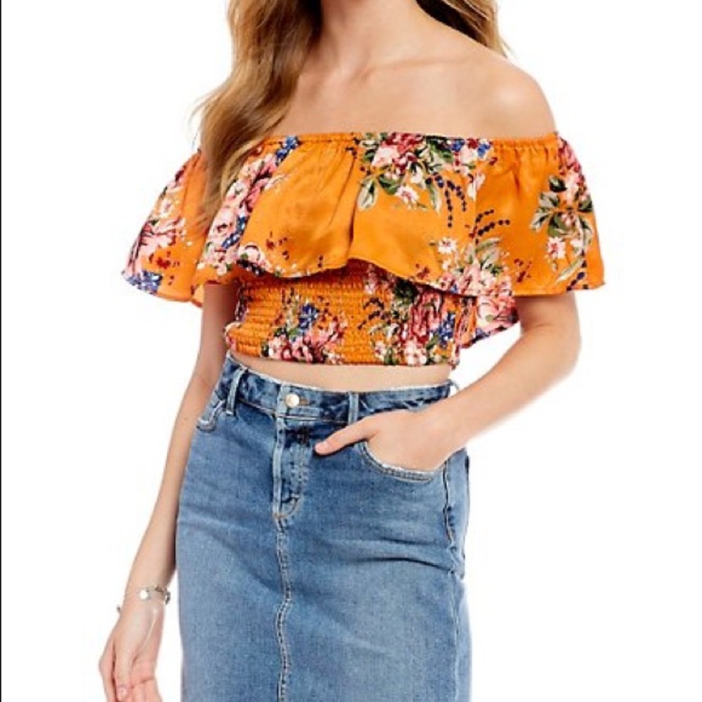 Band of Gypsies Lulu Orange Crop Top